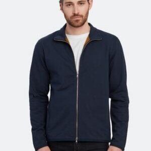 BLDWN Baldwin Nomez Full Zip Sweatshirt Jacket Night Navy Blue Antique Gold L